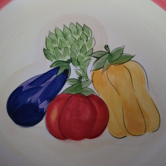 Tabletops Gallery Hand Painted Stoneware Serving Dish - Picture 3 of 6